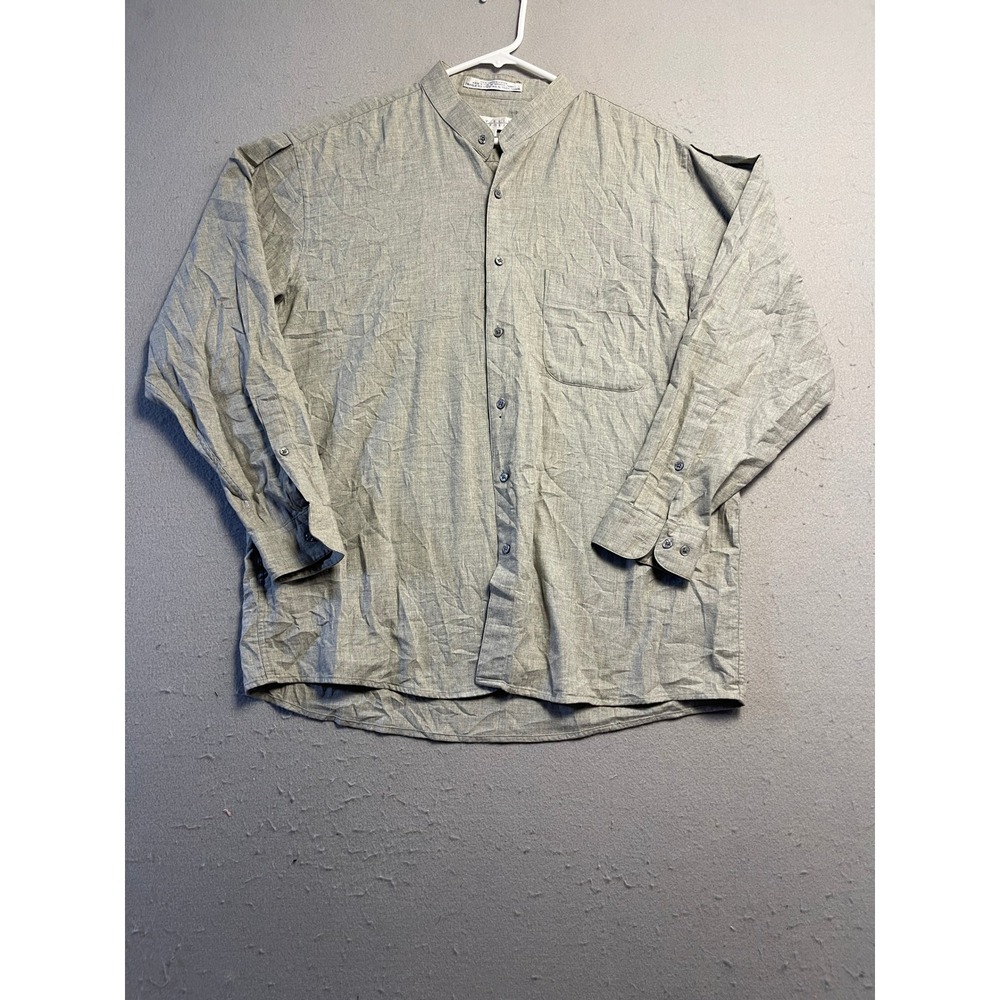 Perry Ellis Portfolio Shirt 100% Cotton Gray 16 32-33 Mens